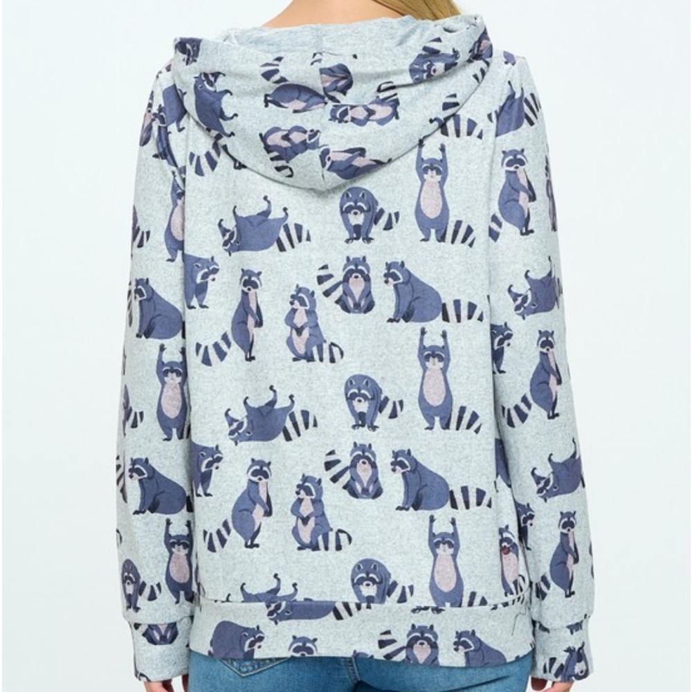 Raccoon Print Hoodie - Picture 4 of 5